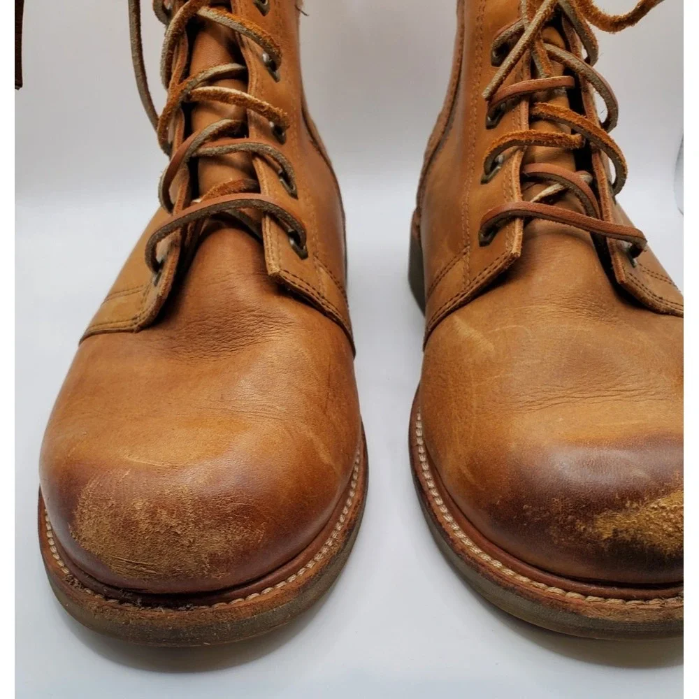 OluKai Men's Mauna Kea Size 10 EU 43 Tan Leather Lace Up